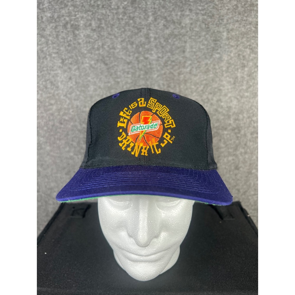 Vintage 90s Sports Specialties Gatorade Snapback Hat Basketball Black Purple
